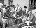 Sri Ramana Maharshi initiating Kumbhabhishekam