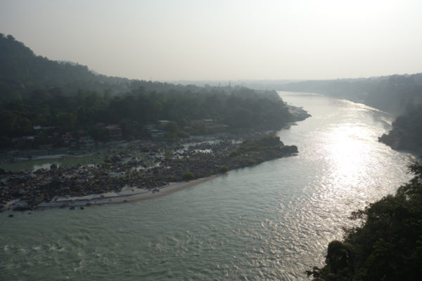 The Ganges river between Ram Jhula and Lakshman Jhula